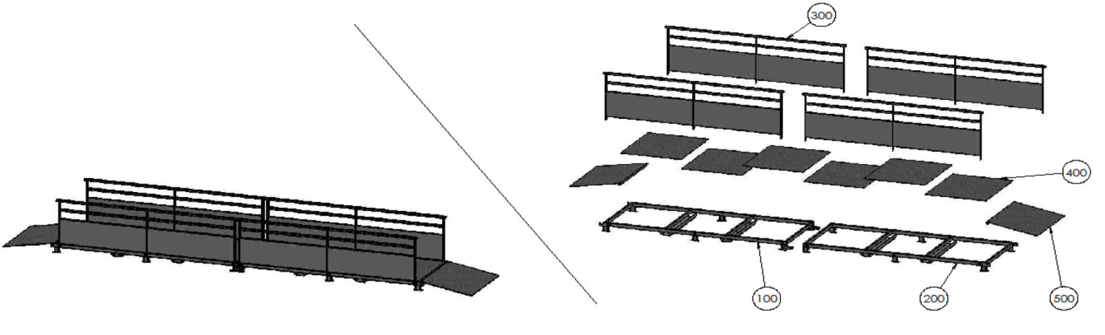 Passerelles de chantier démontables